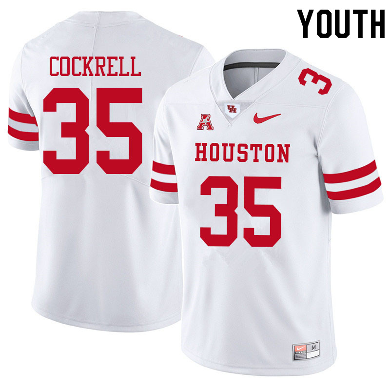 Youth #35 Marcus Cockrell Houston Cougars College Football Jerseys Sale-White - Click Image to Close
